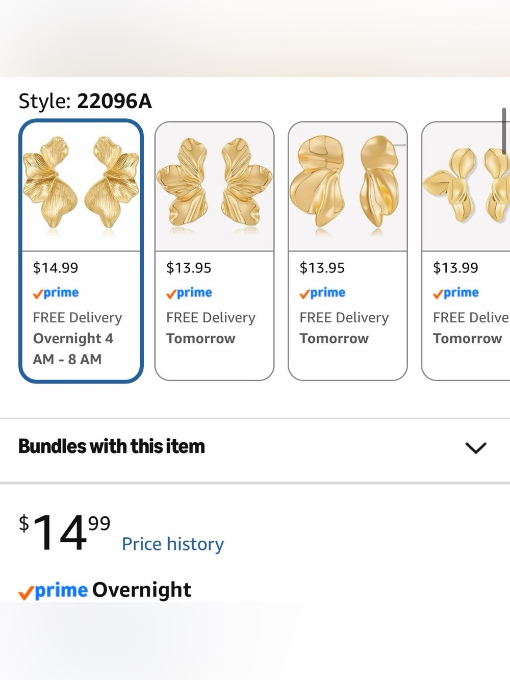 NEW: Gold Floral Petal Statement Earrings - Women Jewelry ๐๐ข๐ข๐ ๐๐ฆ ๐ก๐๐ช ๐๐ข๐ก๐๐๐ง๐๐ข๐ก - Picture 10 of 16